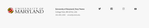 UMD Terp footer settings 